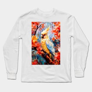 Parrot Cockatiel bird painting colors art #Cockatiel Long Sleeve T-Shirt